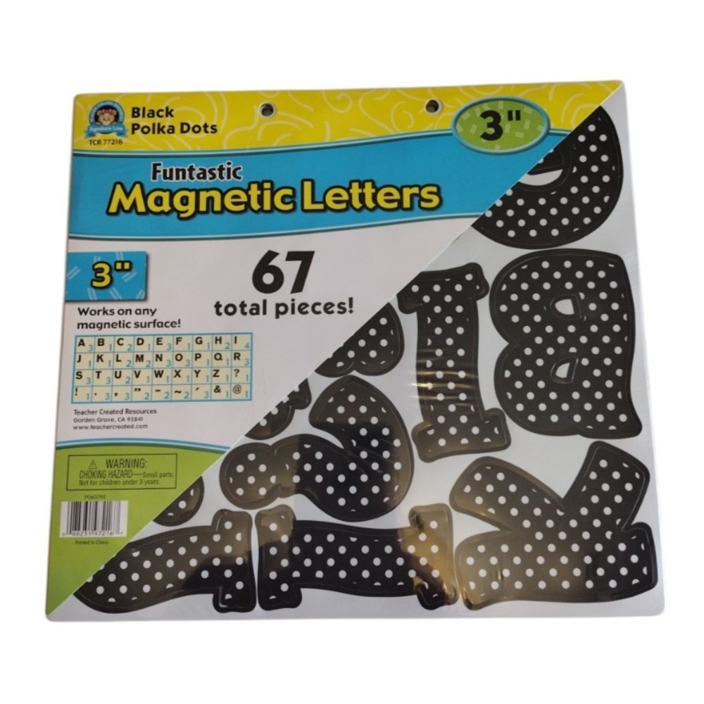 67 Pieces Polka Dots Bold Block 3" MAGNETIC Letters Labels Whiteboard Fridge